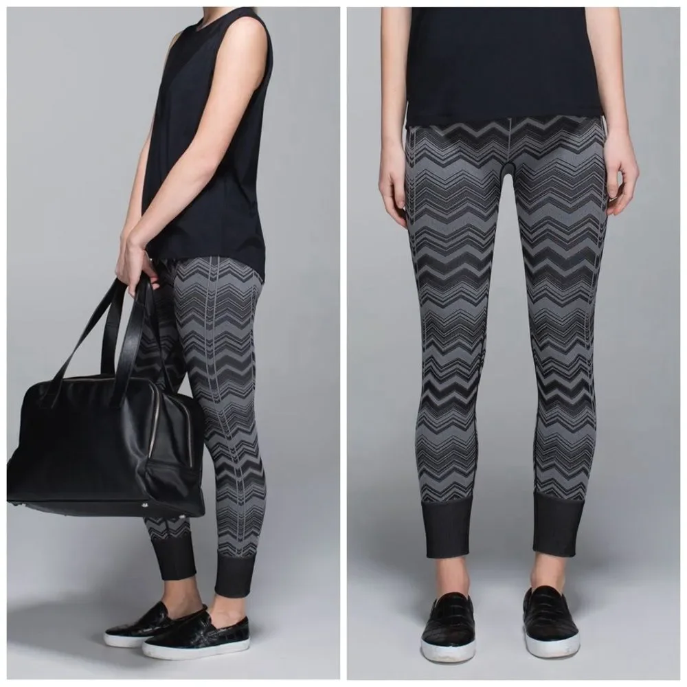 Lululemon Ebb To Street Pant Chevron Heathered Slate Leggings 6